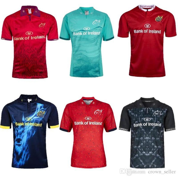 Top quality 2017 2018 Munster cidade Rugby jerseys 18 19 MUNSTER cidade longe de casa homens Rugby-Trikots tamanho S-3XL