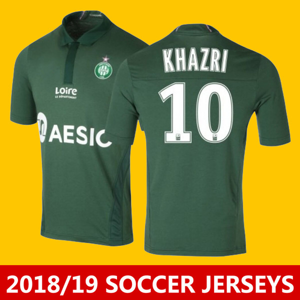 2018 2019 Saint-Étienne jerseys Ligue 1 KHAZRI BENNASSER SELNAES Home soccer Jersey 18 19 Saint-Étienne football shirts Running Jerseys