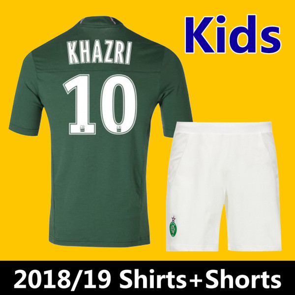 Saint-Étienne soccer jersey kids kit 2018 19 Ligue 1 KHAZRI DIONY SALIBUR BERIC BENNASSER SELNAES boys football shirts Running Jerseys