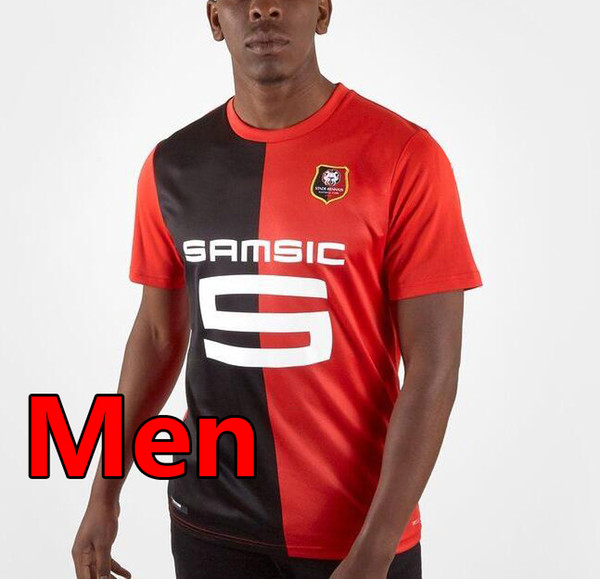 Men's Ligue 1 Stade Rennais jerseys 2019 2020 home Soccer Jersey 19 20 Ligue 1 Stade Rennais Hunou Soccer Jersey Running Jerseys