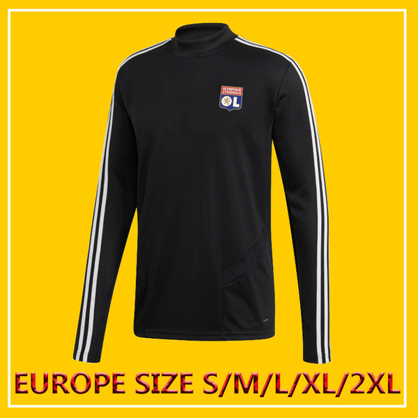 2019 2020 Olympique Lyon black Training tracksuit 19 20 Olympique Lyon black Long Sleeve Jacket pants Training Suit Training tracksuit