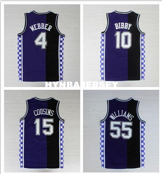 New Men's #10 Mike Bibby Jersey #55 Williams Jersey #chris webber Jersey Retro Basketball Jerseys Shorts Pants Ncaa College