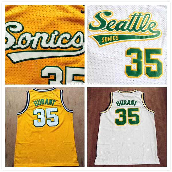 New Retro #35 KD Basketball Jersey Top quality Mesh Retro Jerseys Mens sport shirt Embroidery Logo Ncaa College