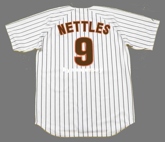 Cheap Custom GRAIG NETTLES San Diego Stitched 1986 Majestic Cooperstown Home Baseball Jersey Retro Mens Jerseys Running