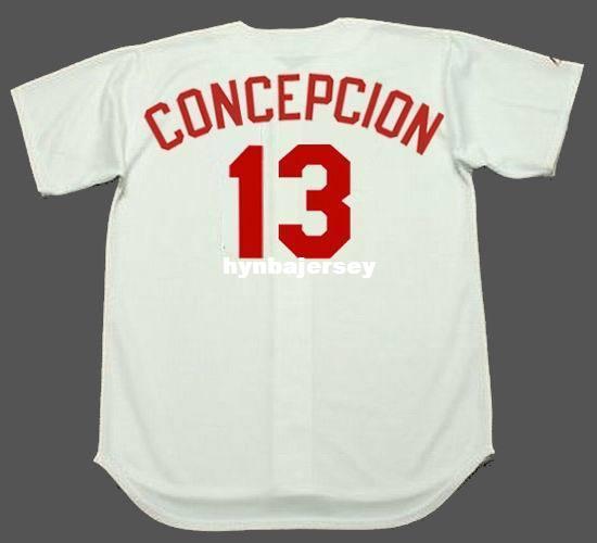 Cheap Custom DAVE CONCEPCION Cincinnati Stitched 1971 Majestic Cooperstown Home Baseball Jersey Retro Mens Jerseys Running