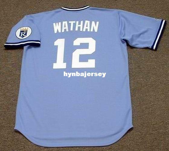 Cheap Custom JOHN WATHAN Kansas City Stitched 1980 Majestic Cooperstown Baseball Jersey Retro Mens Jerseys Running