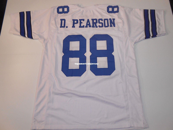 Cheap Retro CUSTOM Sewn Stitched #88 Drew Pearson White MITCHELL & NESS Jersey Men's Football Jerseys Running