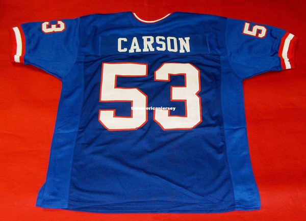 Cheap retro #53 HARRY CARSON CUSTOM MITCHELL & NESS Jersey bule Mens Stitching Top S-5XL,6XL Football Jerseys Running