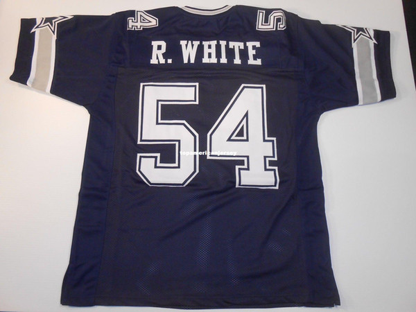 Cheap Retro custom Sewn Stitched #54 Randy White Blue MITCHELL & NESS Jersey Top S-5XL,6XL Men's Football Jerseys Rugby