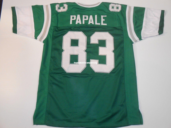 Cheap Retro custom Sewn Stitched Vince Papale Green MITCHELL & NESS Jersey Men's Football Jerseys Running