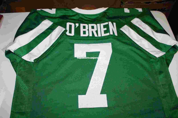 Cheap Retro custom #7 KEN O'BRIEN MITCHELL & NESS Jersey Stitching men's Football Jerseys Running