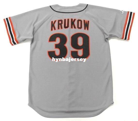 Cheap Custom MIKE KRUKOW San Francisco Stitched 1989 Majestic Cooperstown Away Baseball Jersey Retro Mens Jerseys Running