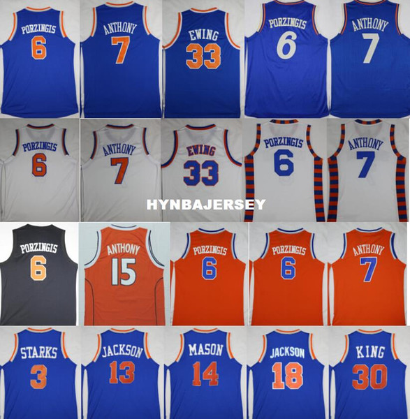 Basketball 6 kp Jerseys 7 CA 3 John Starks 33 Patrick Ewing,Phil Jackson,Mark Jackson, Ncaa College