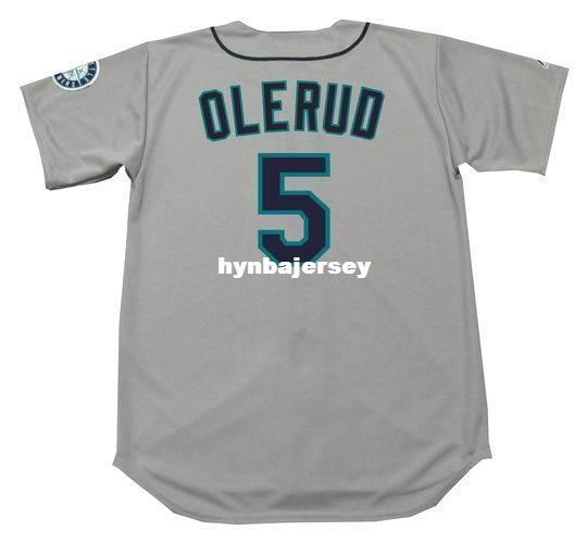 Cheap Custom JOHN OLERUD Seattle Stitched 2001 Majestic Vintage Away Baseball Jersey Retro Mens Jerseys Running