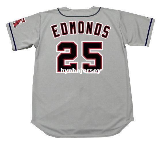 Cheap Custom JIM EDMONDS California Stitched 1996 Majestic Vintage Away Baseball Jersey Retro Mens Jerseys Running