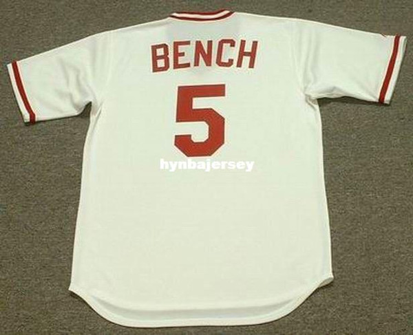 Cheap Custom JOHNNY BENCH Cincinnati Stitched 1975 Majestic Cooperstown Home Baseball Jersey Retro Mens Jerseys Running