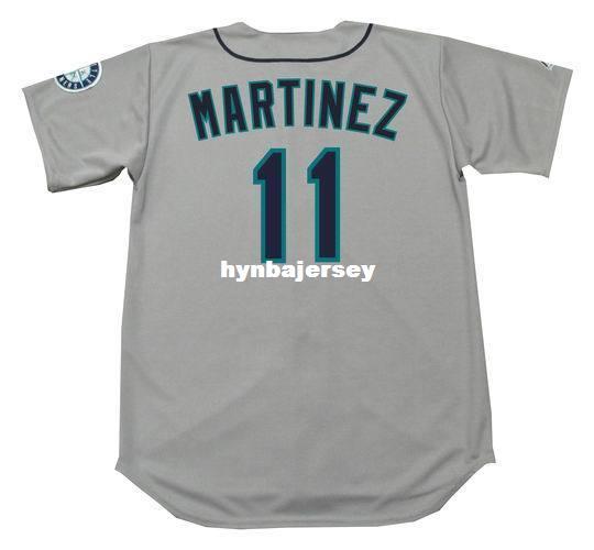 Cheap Custom EDGAR MARTINEZ Seattle Stitched 1997 Majestic Vintage Away Baseball Jersey Retro Mens Jerseys Running