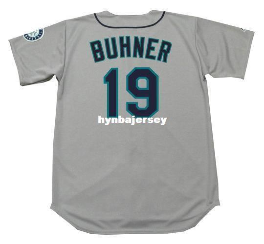 Cheap Custom JAY BUHNER Seattle Stitched 1997 Majestic Vintage Away Baseball Jersey Retro Mens Jerseys Running