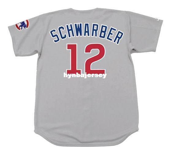 Cheap Custom KYLE SCHWARBER Chicago Stitched Majestic Away Baseball Jersey Retro Mens Jerseys Running