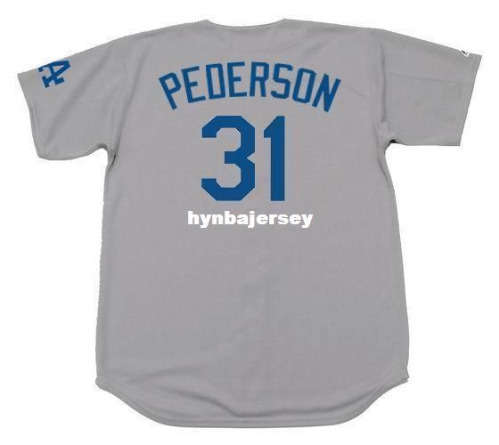 Cheap Custom JOC PEDERSON Los Angeles Stitched Majestic Away Baseball Jersey Retro Mens Jerseys Running