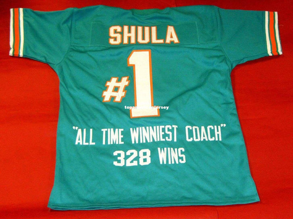 Cheap retro #1 DON SHULA CUSTOM MITCHELL & NESS Jersey READ NOTE DISCOUNTED Mens Stitching Top S-5XL,6XL Football Jerseys Running