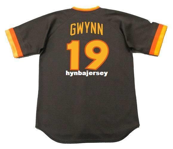 Cheap Custom TONY GWYNN San Diego Stitched 1984 Majestic Cooperstown Away Baseball Jersey Retro Mens Jerseys Running