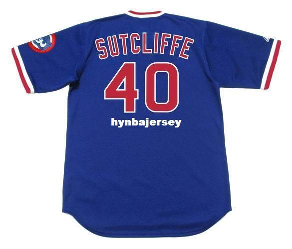 Cheap Custom RICK SUTCLIFFE Chicago Stitched 1984 Majestic Cooperstown Vintage Baseball Jersey Retro Mens Jerseys Running