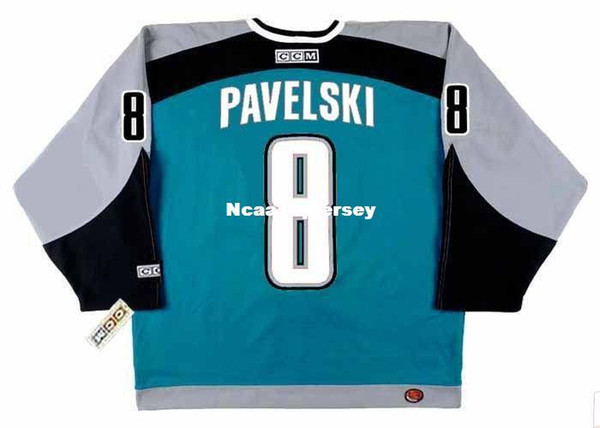 custom Mens Jerseys #8 JOE PAVELSKI San Jose Sharks 2007 CCM Home Cheap Retro Hockey Jersey