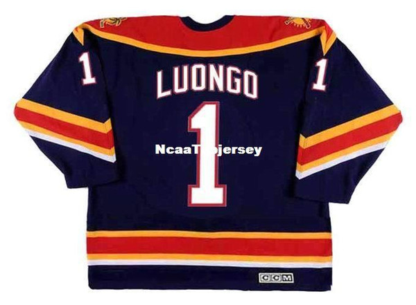 custom Mens Jerseys #1 ROBERTO LUONGO Florida Panthers 2003 CCM Vintage Cheap Retro Hockey Jersey