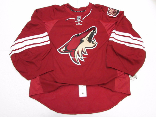 Wholesale customization PHOENIX COYOTES HOME JERSEY GOALIE CUT Mens Stitched Personalized hockey Jerseys