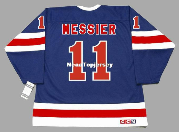 custom Mens Jerseys #11 MARK MESSIER New York Rangers 1991 CCM Vintage Cheap Retro Hockey Jersey