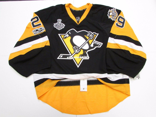 Wholesale customization #29 FLEURY PITTSBURGH PENGUINS 2017 STANLEY CUP JERSEY GOALIE CUT Mens Stitched Personalized hockey Jerseys