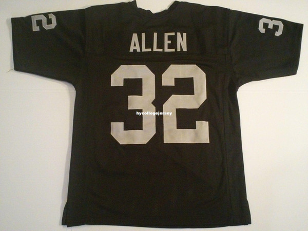 Cheap Retro custom Sewn Stitched #32 Marcus Allen Black MITCHELL & NESS Jersey High-end Men's Football Jerseys College NCAA