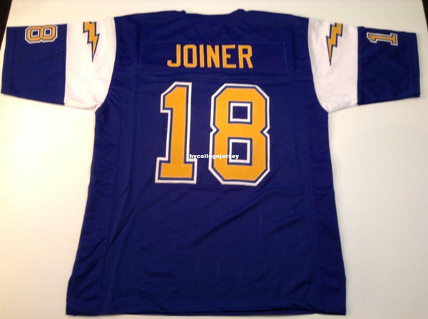 Cheap Retro custom Sewn Stitched #18 Charlie Joiner Blue MITCHELL & NESS Jersey High-end Men's Football Jerseys College NCAA