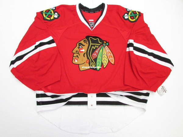 Wholesale customization CHICAGO BLACKHAWKS HOME JERSEY GOALIE CUT Mens Stitched Personalized hockey Jerseys