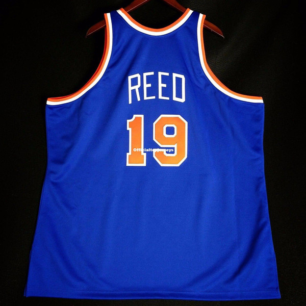 100% Stitched #19 Willis Reed Mitchell Ness Sewn Jersey sprewell BLUE Mens Vest Size XS-6XL Stitched basketball Jerseys Ncaa