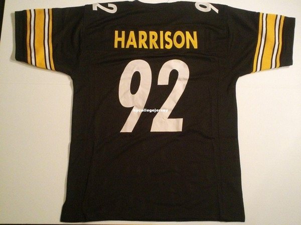 Cheap Retro custom #92 Sewn Stitched James Harrison Black MITCHELL & NESS Jersey High-end Men's Football Jerseys College NCAA