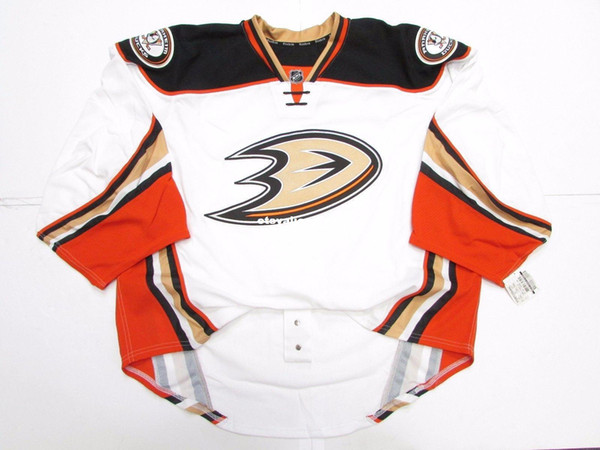 Wholesale customization ANAHEIM DUCKS NEW AWAY JERSEY GOALIE CUT Mens Stitched Personalized hockey Jerseys