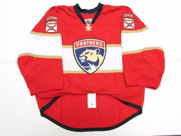 Wholesale customization FLORIDA PANTHERS HOME TEAM ISSUED JERSEY GOALIE CUT Mens Stitched Personalized hockey Jerseys