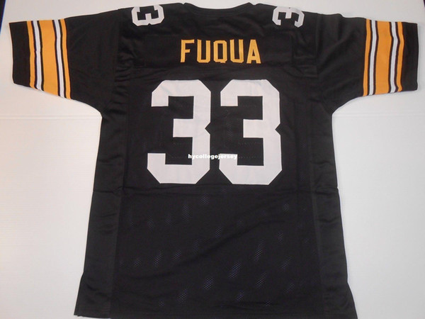 Cheap Retro custom Sewn Stitched #33 John Fuqua Black MITCHELL & NESS Jersey High-end Men's Football Jerseys College NCAA