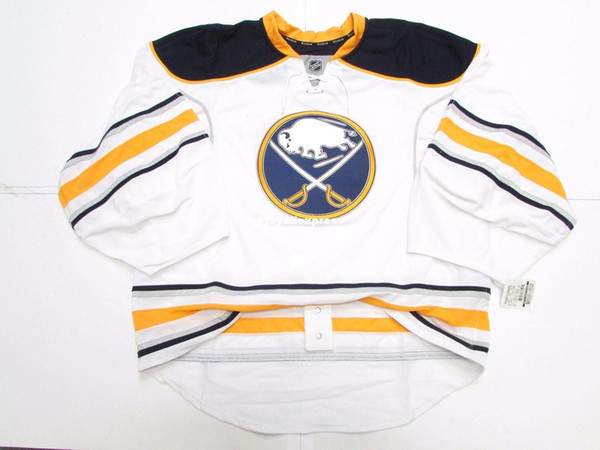 Wholesale customization BUFFALO SABRES AWAY JERSEY GOALIE CUT Mens Stitched Personalized hockey Jerseys