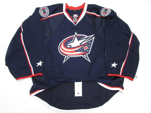 Wholesale customization COLUMBUS BLUE JACKETS HOME TEAM ISSUED JERSEY GOALIE CUT Mens Stitched Personalized hockey Jerseys