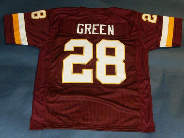 Cheap retro #28 DARRELL GREEN CUSTOM MITCHELL & NESS Jersey LAST ONE red Mens Stitching High-end Size S-5XL Football Jerseys College NCAA