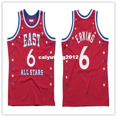 6 Julius Erving 1972 All Star red basketball jersey Sewn Stitches Customize any size and name XS-6XL vest Jerseys Ncaa