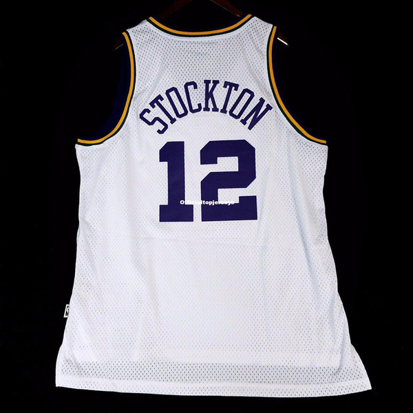 100% Stitched John Stockton #12 Soul Sewn Home Jersey Mens Vest Size XS-6XL Stitched basketball Jerseys Ncaa