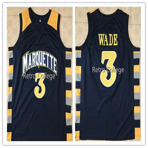 2018 new Dwayne Wade #3 College Marquette Golden Eagles Top Basketball Jersey All Size Sewn Stitched Top Quality XS-6XL vest Jerseys Ncaa