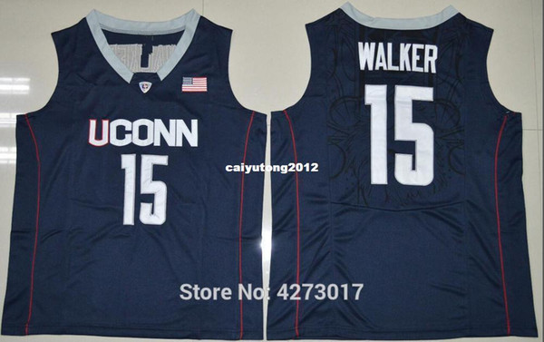 Uconn 15 Huskies Kemba Walker Jersey Retro Home White For Men Embroidery Cheap College Basketball Jersey Ncaa