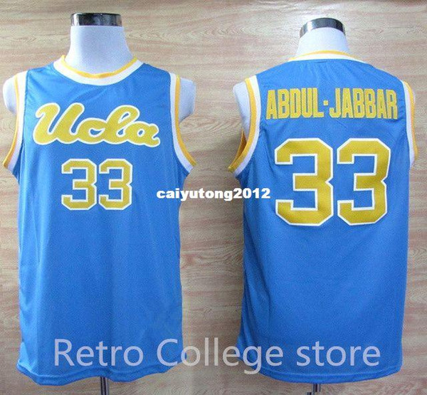 Mens 33 Kareem Abdul Jabbar UCLA Bruins Blue Mens 100% Double Stitched Top Quality Basketball Jerseys XS-6XL vest Jerseys Ncaa