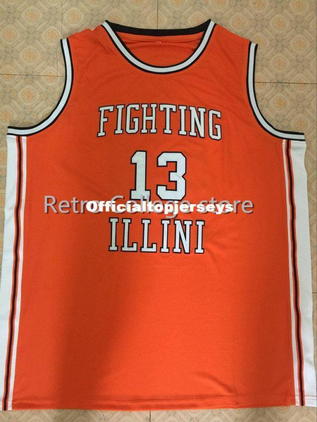 #13 Kendall GILL FIGHTING ILLINI High School Basketball Jersey All Size Embroidery Stitched Customize any name and name XS-6XL vest Jerseys