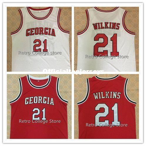 high quality #21 Dominique Wilkins Georgia Bulldogs Basketball Jersey All Size Embroidery Stitched Customize any name and name vest Jerseys